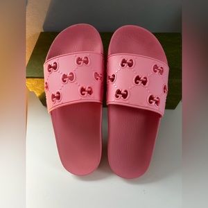 Authentic Gucci Pink Rubber Slides